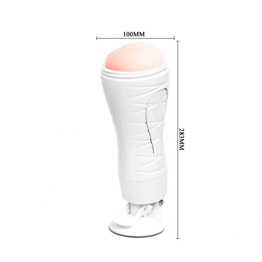 Мастурбатор-вагина Flora White с присоской и 12 режимами вибрации - Baile - в Батайске купить с доставкой