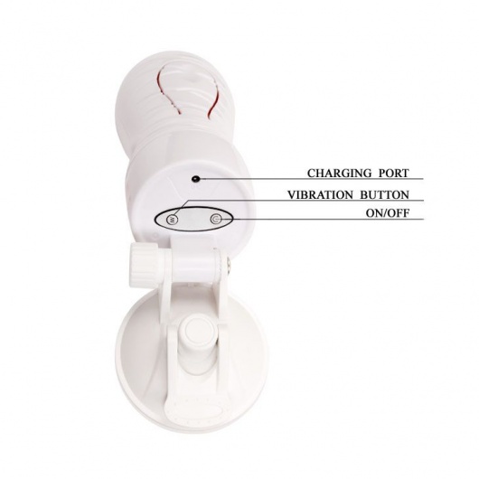 Мастурбатор-вагина Flora White с присоской и 12 режимами вибрации - Baile - в Батайске купить с доставкой