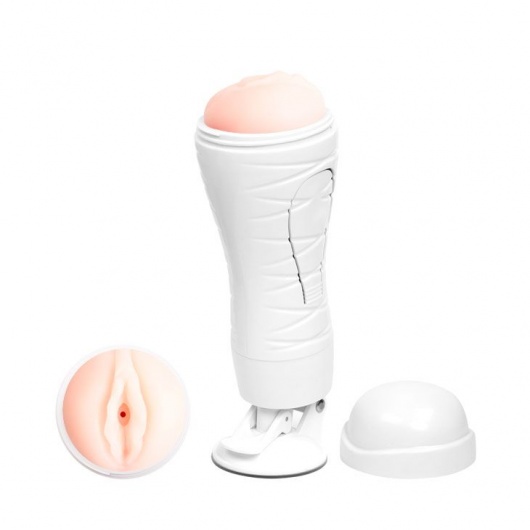 Мастурбатор-вагина Flora White с присоской и 12 режимами вибрации - Baile - в Батайске купить с доставкой