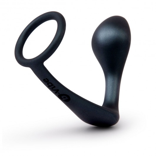 Черное эрекционное кольцо со стимулятором простаты Ringer Cock Ring   Plug - b-Vibe - в Батайске купить с доставкой