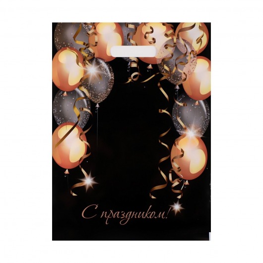 Пакет с вырубной ручкой и принтом в виде шариков (30х40 см) - Сима-Ленд - купить с доставкой в Батайске