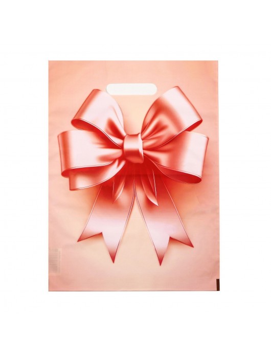 Пакет с принтом в виде банта с вырубной ручкой (30х40 см) - Сима-Ленд - купить с доставкой в Батайске
