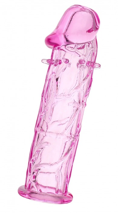 Розовая насадка фаллической формы - 12,5 см. - A-toys - в Батайске купить с доставкой