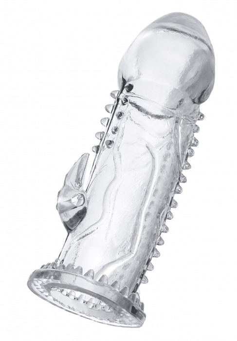 Прозрачная насадка на пенис с шипиками и коготком - 13,5 см. - A-toys - в Батайске купить с доставкой