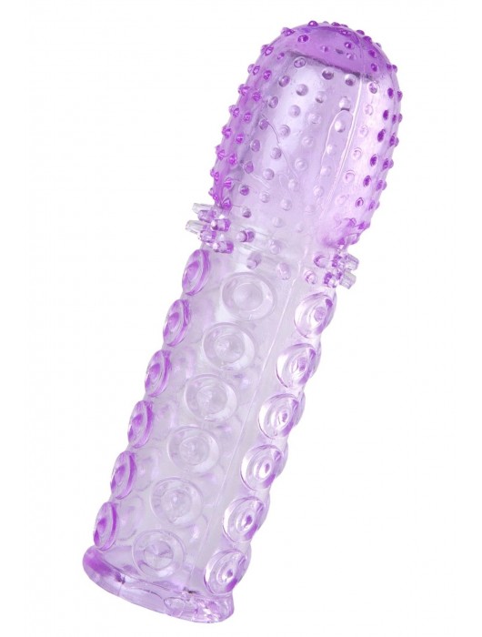Фиолетовая рельефная насадка на пенис - 13,5 см. - A-toys - в Батайске купить с доставкой