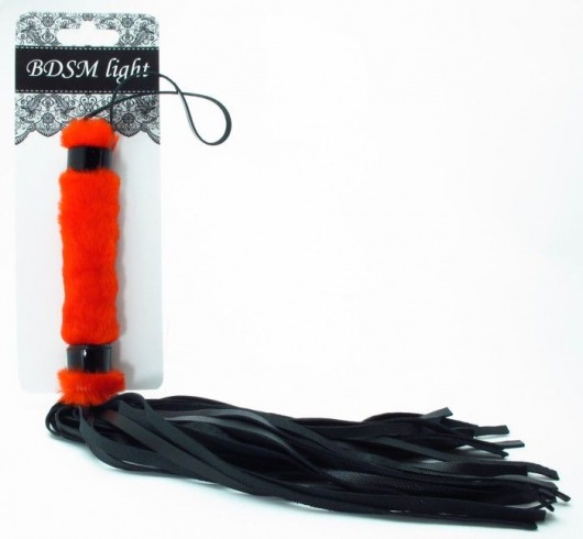 Нежная плеть с красным мехом BDSM Light - 43 см. - БДСМ Арсенал - купить с доставкой в Батайске