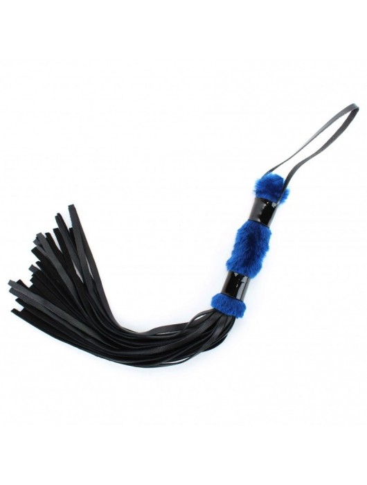 Нежная плеть с синим мехом BDSM Light - 43 см. - БДСМ Арсенал - купить с доставкой в Батайске