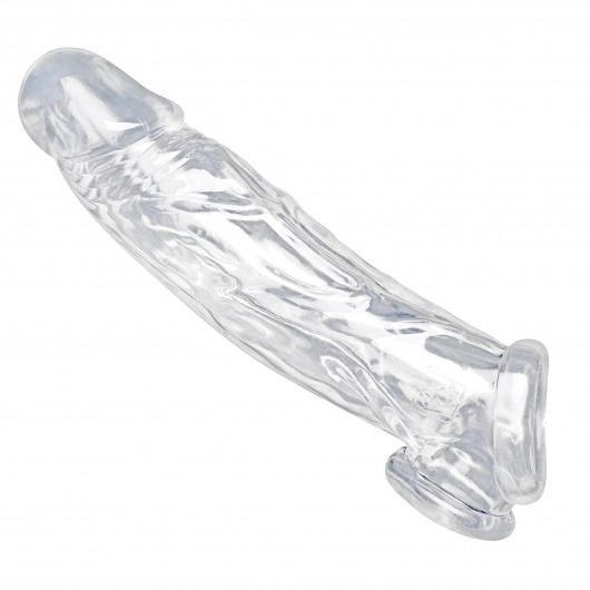 Прозрачная насадка для увеличения члена Realistic Clear Penis Enhancer and Ball Stretcher - 20,3 см. - XR Brands - в Батайске купить с доставкой