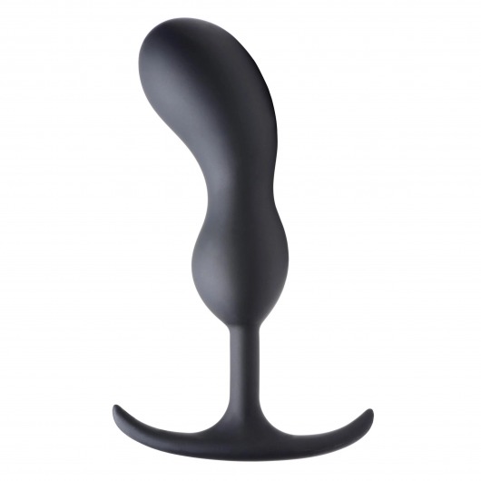 Черный массажер простаты с утяжелителями Premium Silicone Weighted Prostate Plug Large - 18,8 см. - XR Brands - в Батайске купить с доставкой