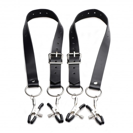 Ремни с зажимами для половых губ Spread Labia Spreader Straps with Clamps - XR Brands - купить с доставкой в Батайске