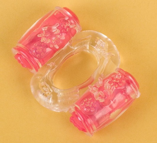 Прозрачное виброкольцо с двумя вибропульками - Toyfa Basic - в Батайске купить с доставкой