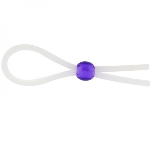 Прозрачное лассо с фиолетовой бусиной SILICONE COCK RING WITH BEAD LAVENDER - NMC - в Батайске купить с доставкой
