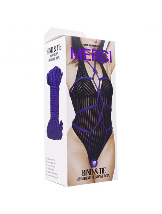 Фиолетовая верёвка для связывания и фиксации Bind Tie - 9,14 м. - Doc Johnson - купить с доставкой в Батайске