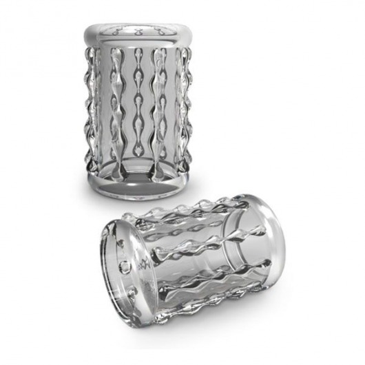 Прозрачная насадка с бороздками STAY HARD COCK SLEEVE 04 CLEAR - Blush Novelties - в Батайске купить с доставкой