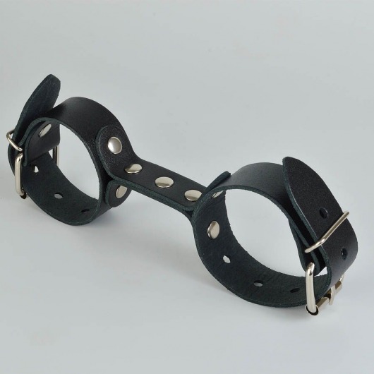 Черные кожаные наручники-фиксатор - Sitabella - купить с доставкой в Батайске