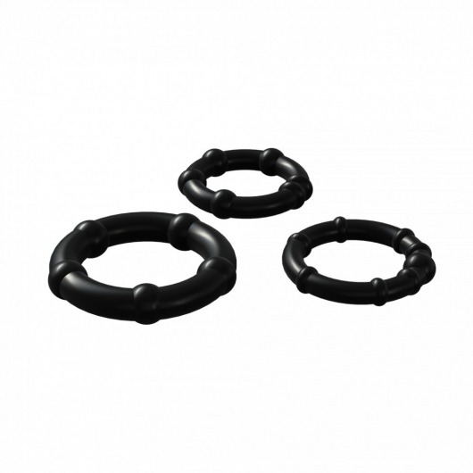 Набор из 3 черных эрекционных колец Babooom Ring Set - Adrien Lastic - в Батайске купить с доставкой