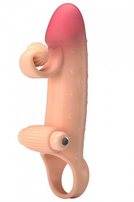 Телесная вибронасадка на пенис с подхватом мошонки - 20 см. - Baile - в Батайске купить с доставкой
