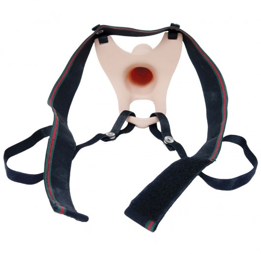 Телесный полый страпон на ремешках - 16,5 см. - Boys of Toys - купить с доставкой в Батайске