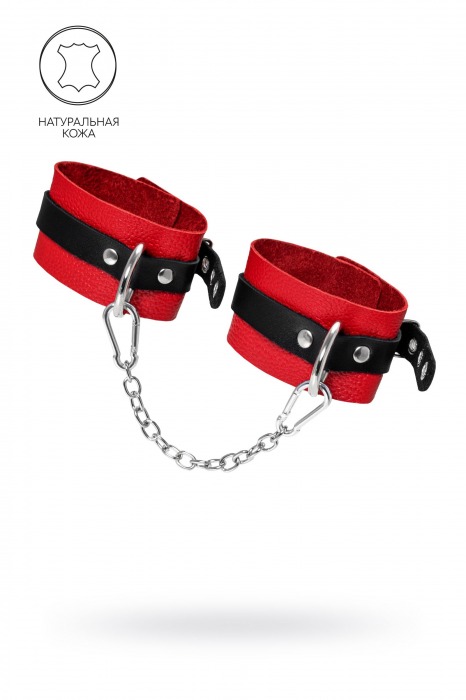Красно-черные мягкие оковы с одним ремешком и люверсами - Pecado - купить с доставкой в Батайске