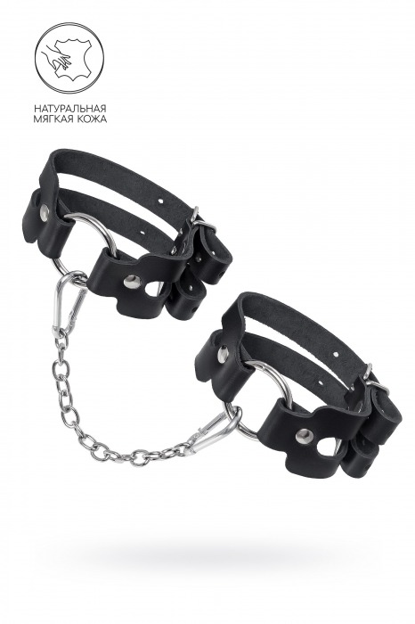 Черные кожаные оковы из двух ремешков - Pecado - купить с доставкой в Батайске