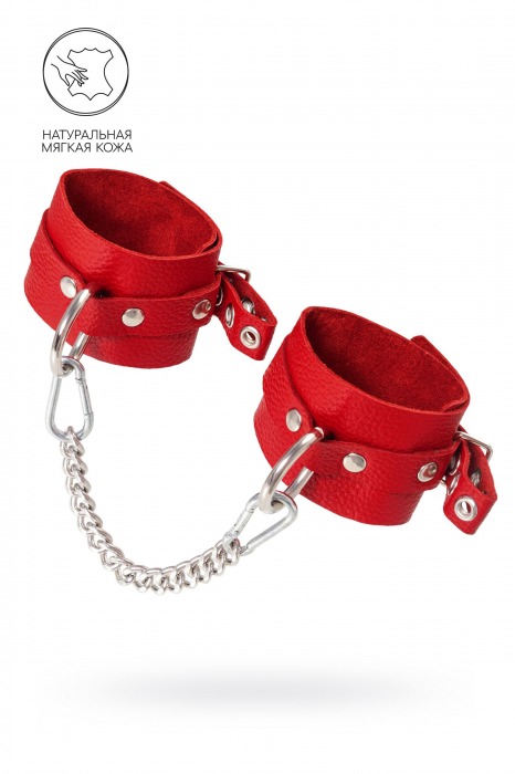 Красные мягкие кожаные оковы с люверсами - Pecado - купить с доставкой в Батайске