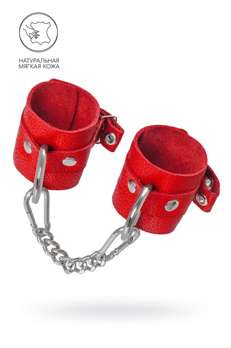Красные мягкие кожаные наручники с люверсами - Pecado - купить с доставкой в Батайске
