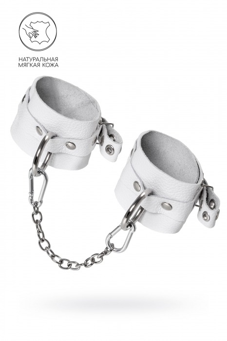Белые мягкие кожаные оковы с люверсами - Pecado - купить с доставкой в Батайске