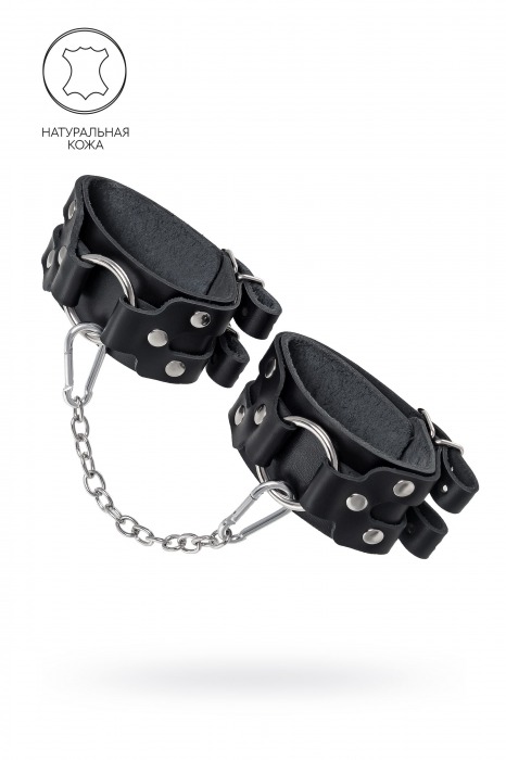 Черные кожаные оковы с двумя ремешками - Pecado - купить с доставкой в Батайске