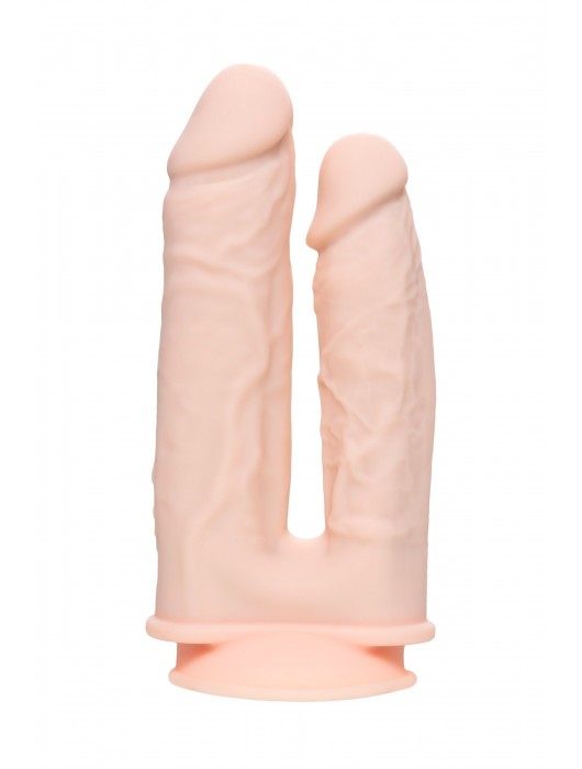 Телесный анально-вагинальный вибратор RealStick Silicone Jason M - 18 см. - Toyfa Basic