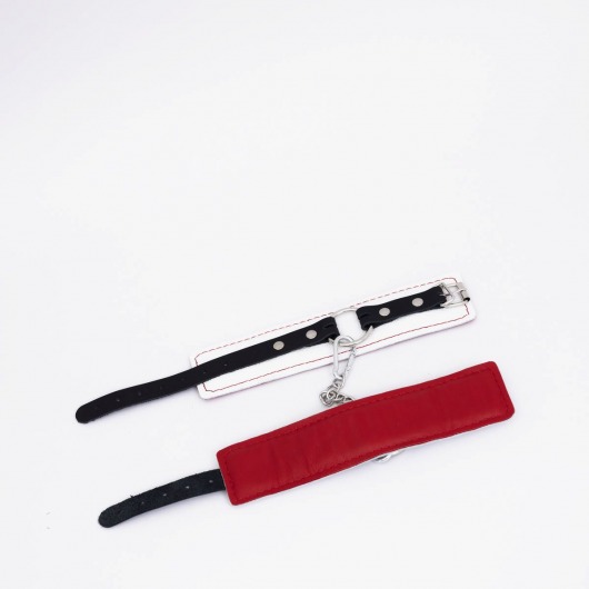 Бело-красные кожаные оковы - Crazy Handmade - купить с доставкой в Батайске