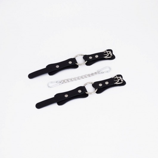 Черные кожаные наручники с кольцом - Crazy Handmade - купить с доставкой в Батайске