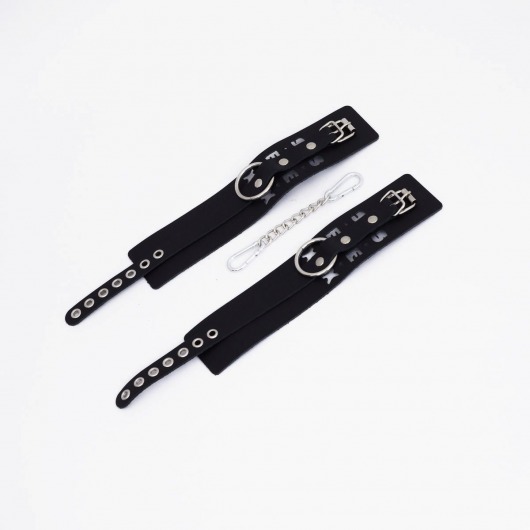 Черные кожаные оковы Sex - Crazy Handmade - купить с доставкой в Батайске