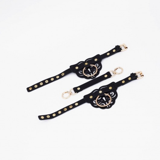 Черные оковы с золотистой фурнитурой - Crazy Handmade - купить с доставкой в Батайске