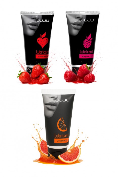 Набор из 3 съедобных лубрикантов JUJU (клубника, малина, грейпфрут) - JuJu - купить с доставкой в Батайске