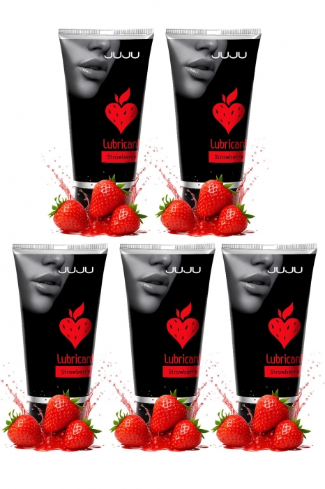 Набор из 5 съедобных лубрикантов JUJU со вкусом клубники - JuJu - купить с доставкой в Батайске