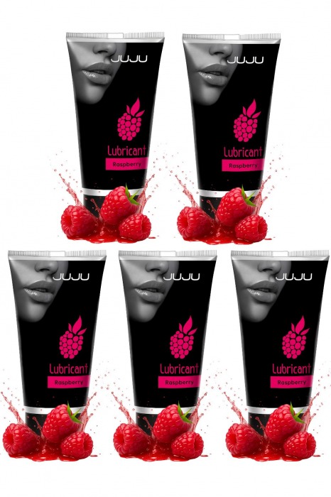 Набор из 5 съедобных лубрикантов JUJU со вкусом малины - JuJu - купить с доставкой в Батайске