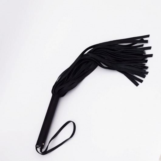 Черный кожаный флоггер - 45 см. - Crazy Handmade - купить с доставкой в Батайске