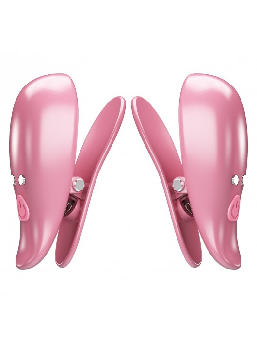 Розовые вибромассажеры для сосков с пультом ДУ Cayley - Baile