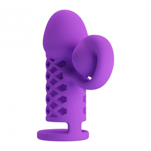 Фиолетовая вибронасадка с клиторальным отростком Harden - Baile - в Батайске купить с доставкой