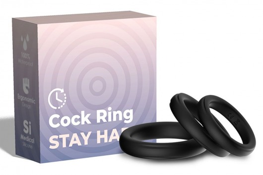 Набор из 3 черных эрекционных колец Stay Hard - Boys of Toys - в Батайске купить с доставкой