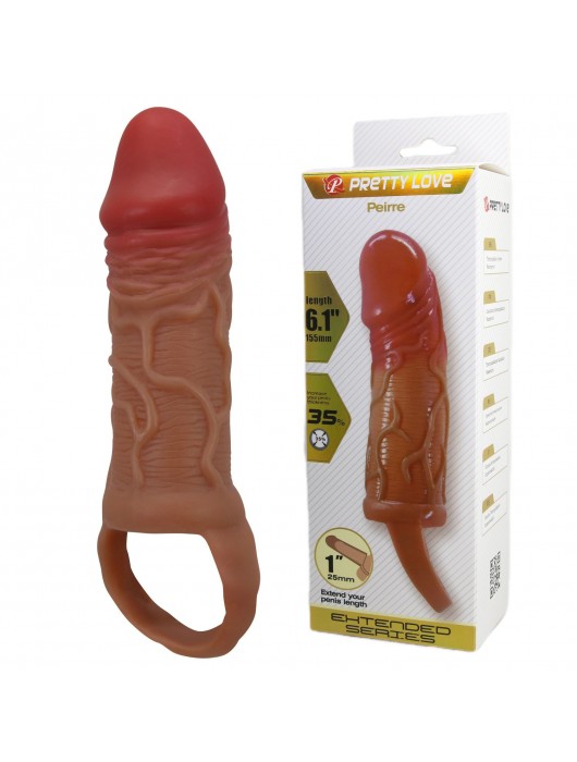 Реалистичная насадка на член Peirre - 15,5 см. - Baile - в Батайске купить с доставкой