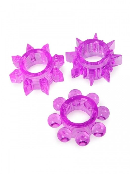 Набор из 3 лиловых эрекционных колец различной формы - Erowoman-Eroman - в Батайске купить с доставкой