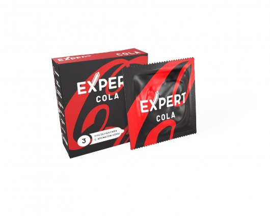 Презервативы с ароматом колы Expert Cola - 3 шт. - Expert - купить с доставкой в Батайске