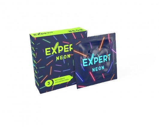 Светящиеся в темноте презервативы Expert Neon - 3 шт. - Expert - купить с доставкой в Батайске