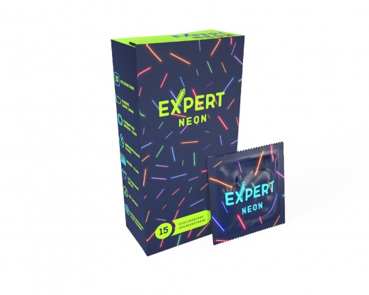 Светящиеся в темноте презервативы Expert Neon - 15 шт. - Expert - купить с доставкой в Батайске