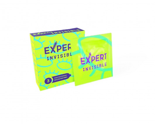 Ультратонкие презервативы Expert Invisible - 3 шт. - Expert - купить с доставкой в Батайске