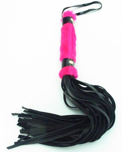 Нежная плеть с розовым мехом BDSM Light - 43 см. - БДСМ Арсенал - купить с доставкой в Батайске