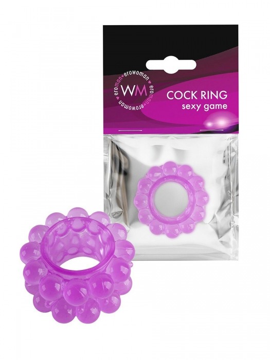 Лиловое эрекционное кольцо с 2 рядами стимулирующих шариков - Erowoman-Eroman - в Батайске купить с доставкой