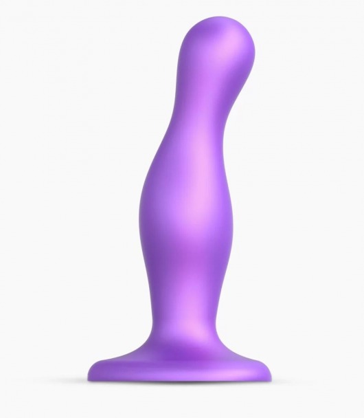 Фиолетовая насадка Strap-On-Me Dildo Plug Curvy size M - Strap-on-me - купить с доставкой в Батайске