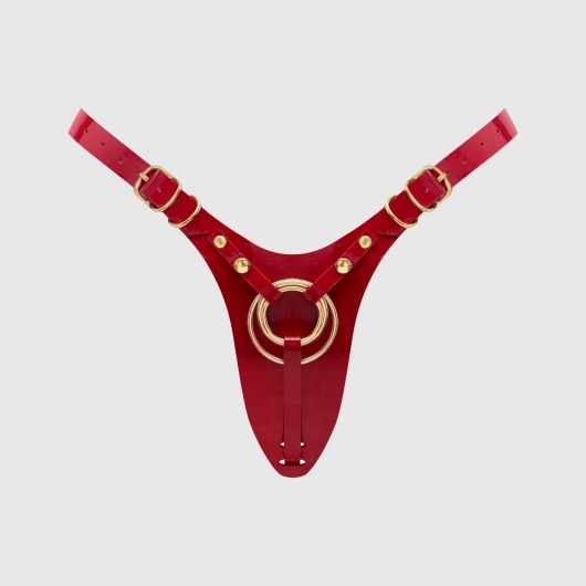 Красный пояс для фиксации насадок Strap-On-Me Leatherette Harness Fabulous - Strap-on-me - купить с доставкой в Батайске